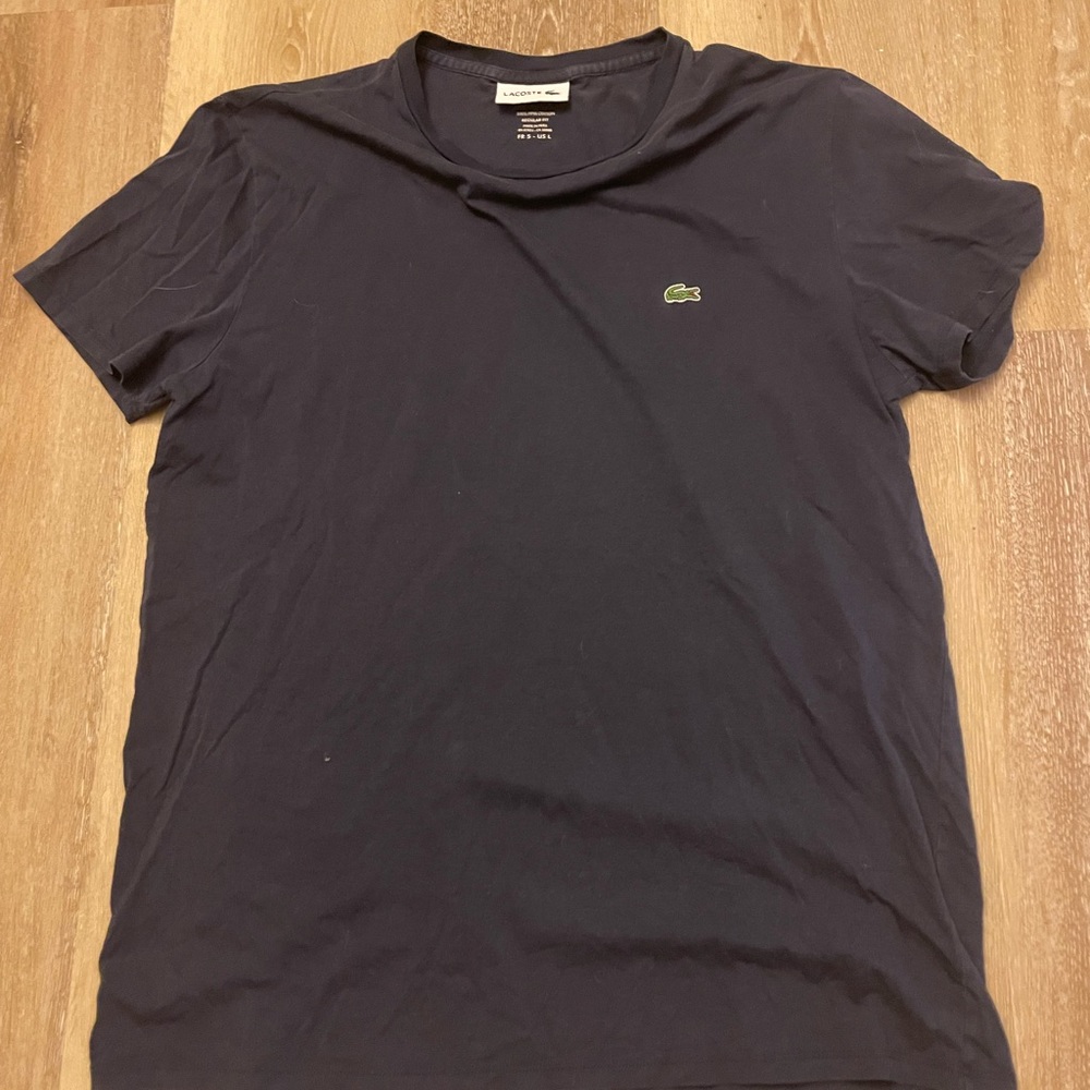 Lacoste Navy Crew Neck Pima Cotton T